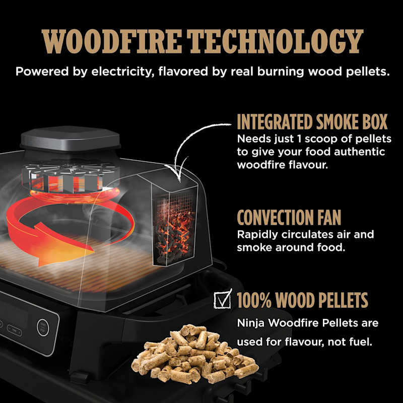 Ninja Woodfire Electric BBQ Grill & Smoker with Stand & Cover