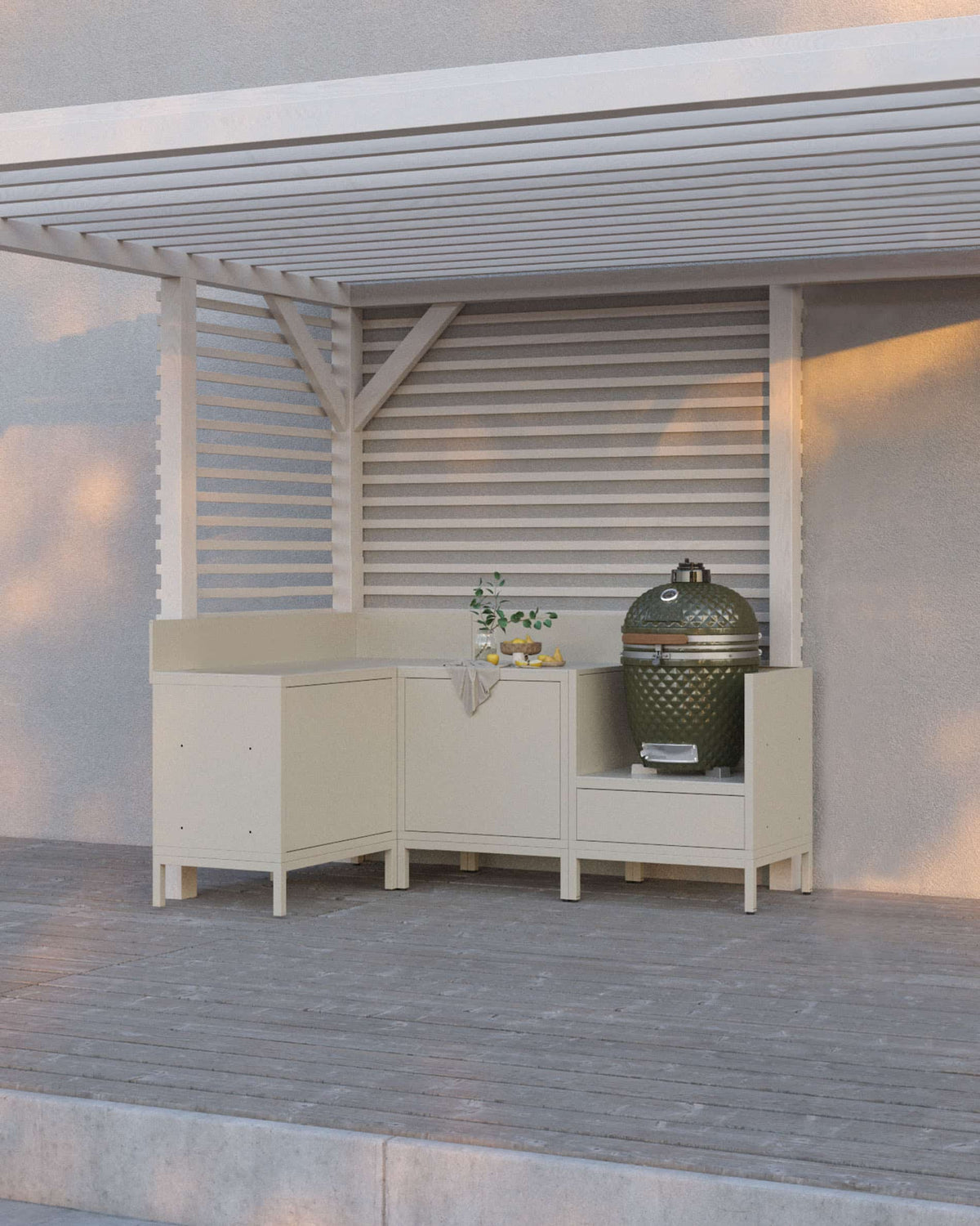 Cuisine d'extérieur PILOTIS - 4 modules avec angle pour Kokko