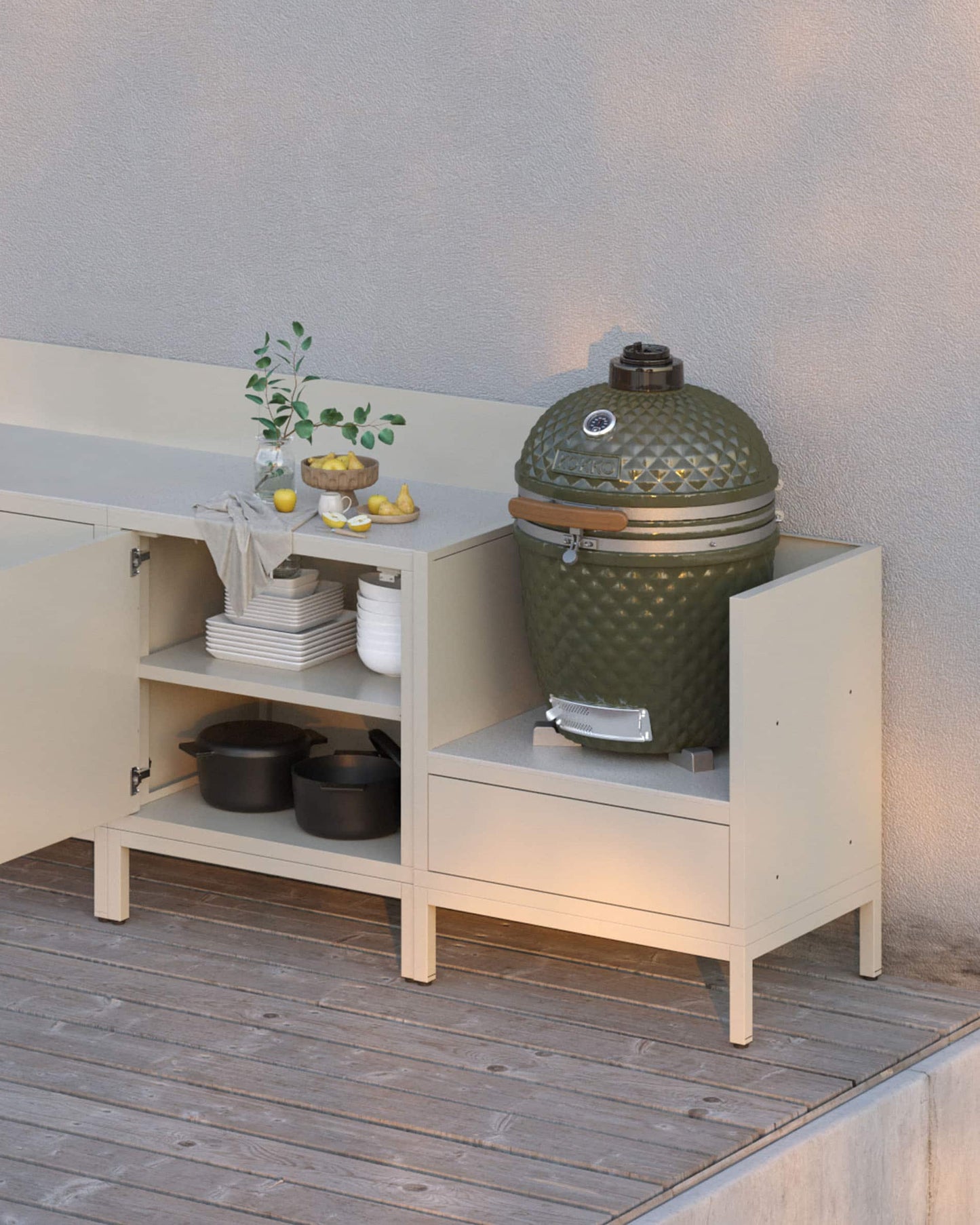 Cuisine d'extérieur PILOTIS - 4 modules avec angle pour Kokko