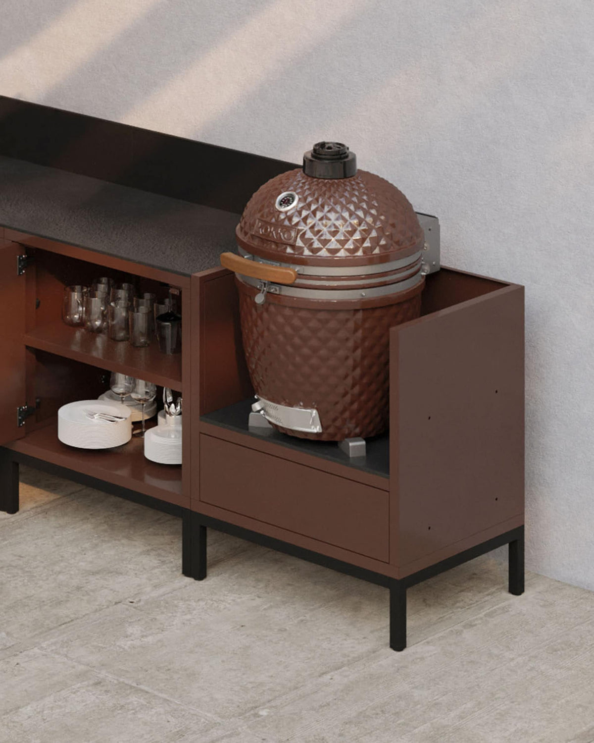 Cuisine d'extérieur PILOTIS - 4 modules avec angle pour Kokko