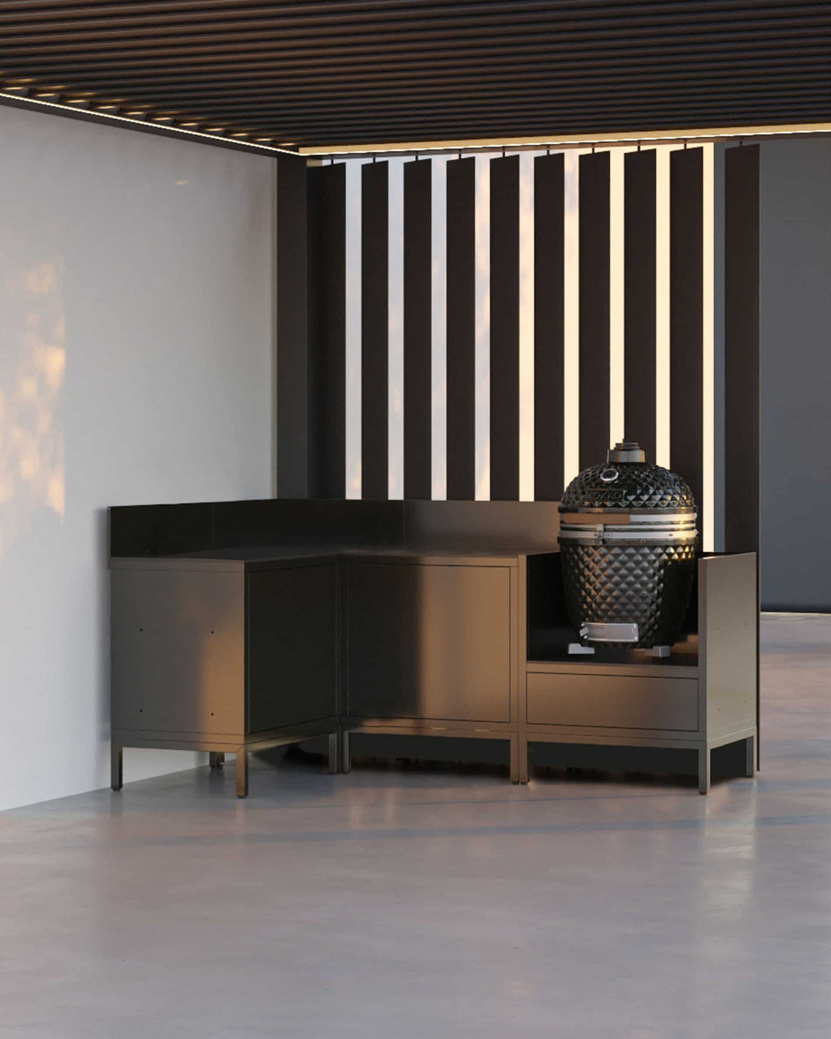 Cuisine d'extérieur PILOTIS - 4 modules avec angle pour Kokko